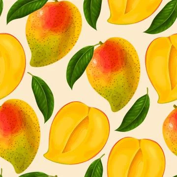 Mango seamless pattern Stock Illustration