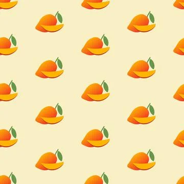 Mango, seamless pattern, vector. Stock Illustration