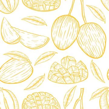 Mango seamless pattern vector illustration Stock Illustration