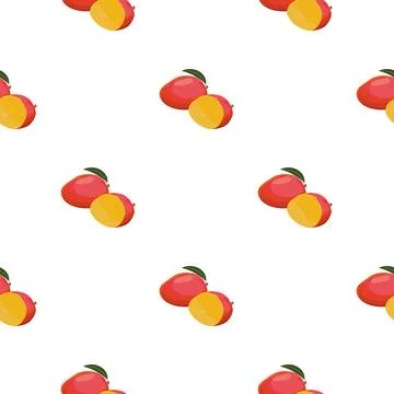 Mango seamless pattern. Vegan organic eco fruit background. vector illustration. Stock Illustration