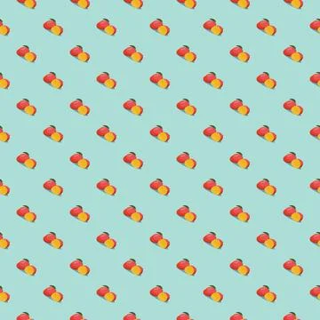 Mango seamless pattern. Vegan organic eco fruit background. vector illustration. Stock Illustration