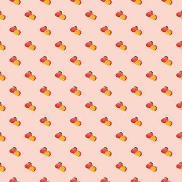 Mango seamless pattern. Vegan organic eco fruit background. vector illustration. Stock Illustration