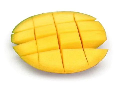Mango slice cut on white background Stock Photos