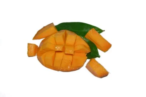 Mango  slice isolated in white background Stock Photos