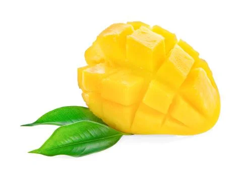 Mango slice isolated on white background Stock Photos