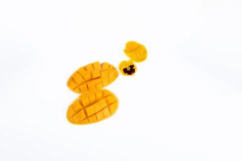 Mango slice on white background Stock Photos