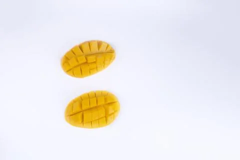 Mango slice on white background Stock Photos