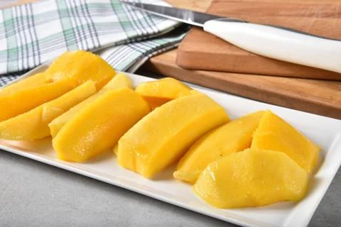 Mango slices Stock Photos