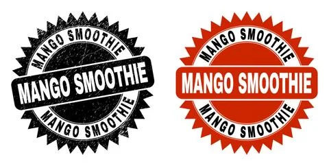 MANGO SMOOTHIE Black Rosette Stamp with Distress Texture Illustrazione stock