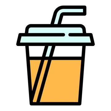 Mango smoothie icon, outline style Stock Illustration