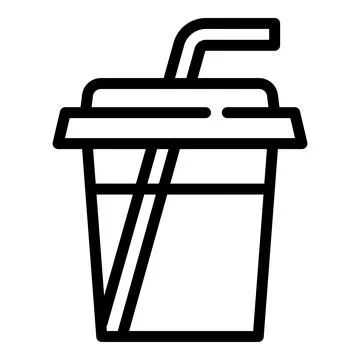 Mango smoothie icon, outline style Stock Illustration