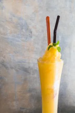 Mango smoothie with jelly Stock Photos