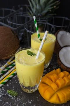 Mango Smoothie / Lassi Stock Photos