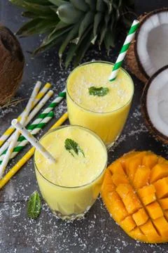 Mango Smoothie / Lassi Stock Photos