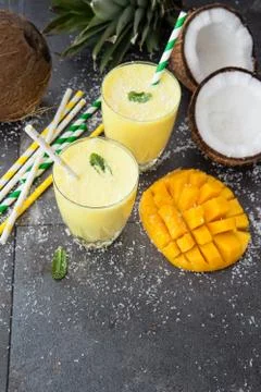 Mango Smoothie / Lassi Stock Photos