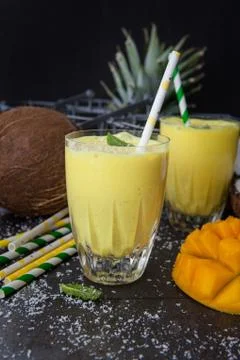 Mango Smoothie / Lassi Stock Photos