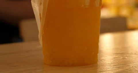 Mango smoothie with stroke Video stock 95839178