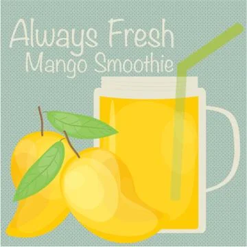 Mango Smoothie Vector. Food and Drinks. Stock Illustration