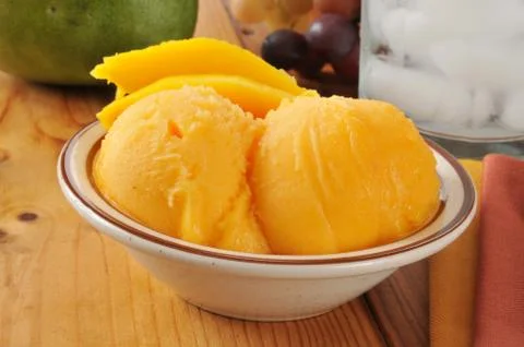 Mango sorbet Stock Photos