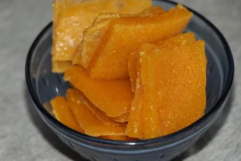 Mango square dish eating in dinner Stock Photos
