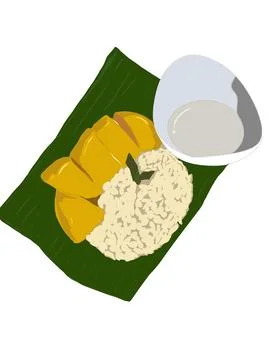 Mango sticky rice Illustrazione stock