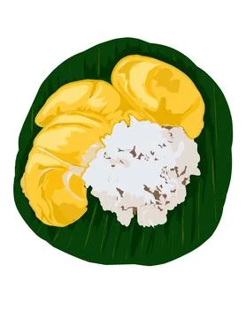 Mango sticky rice Stock Illustration