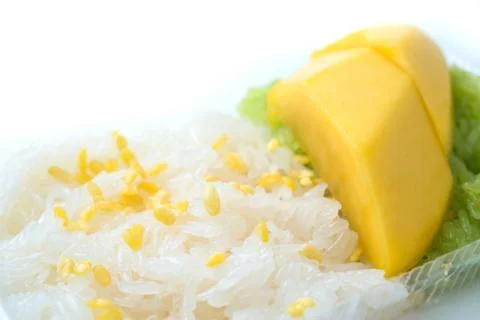 Mango with sticky rice Stock Photos