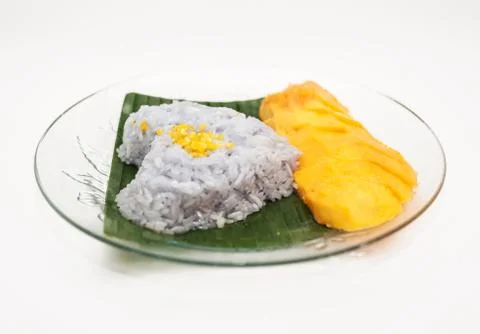 Mango with sticky rice Stock Photos