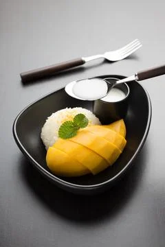 Mango sticky rice Stock Photos