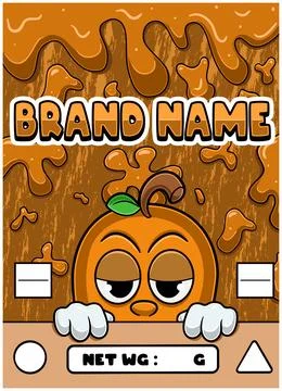 Mango Strain Cartoon with Slime Background. Stock Illustration