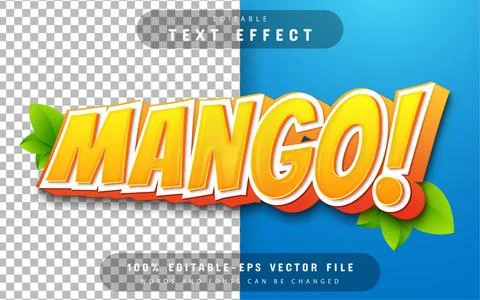 Mango text effect editable Stock Illustration