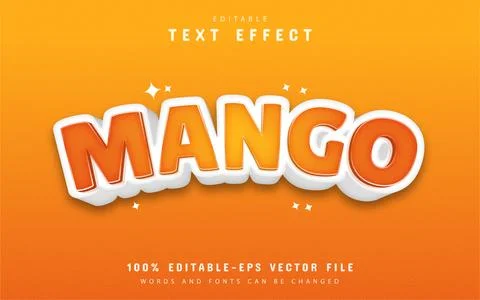 Mango text effect Stock Illustration