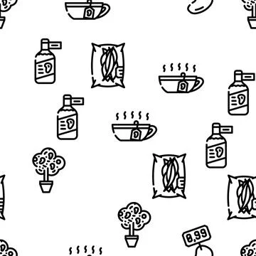 Mango Tropical Fruit Vector Seamless Pattern Stock Illustration