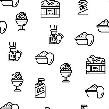 Mango Tropical Fruit Vector Seamless Pattern Stock Illustration