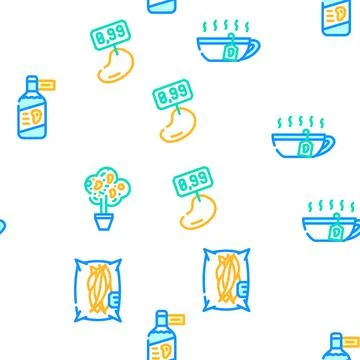 Mango Tropical Fruit Vector Seamless Pattern Stock Illustration