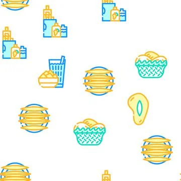 Mango Tropical Fruit Vector Seamless Pattern Stock Illustration