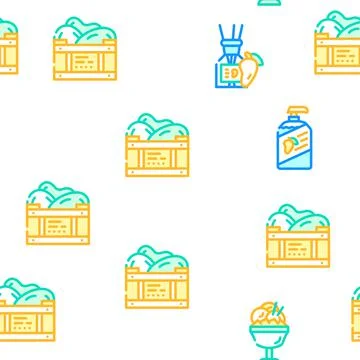 Mango Tropical Fruit Vector Seamless Pattern Stock Illustration