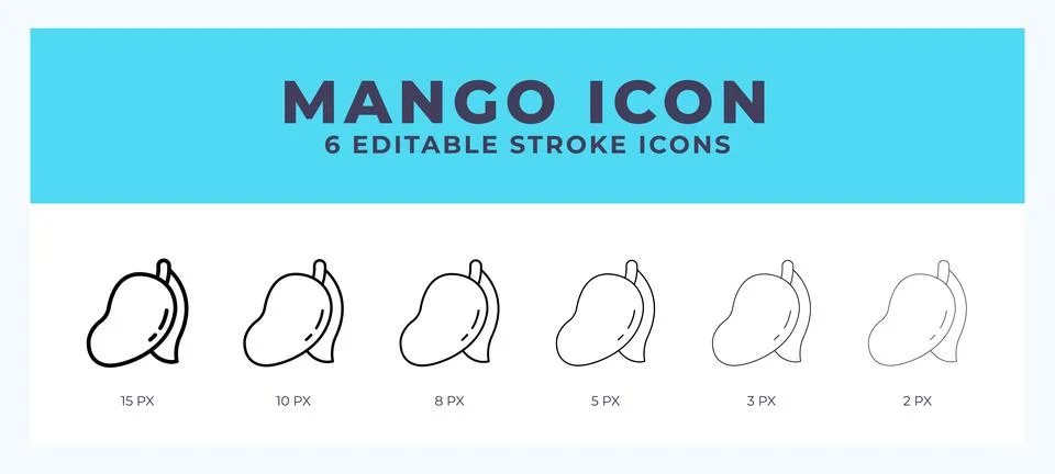 Mango vector icon for web and app. Editable stroke vector illustration Stock Illustration