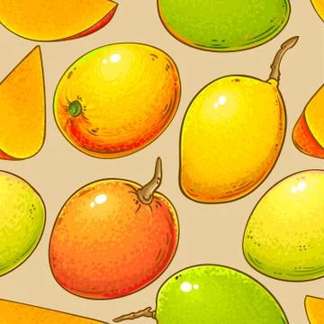 Mango vector pattern Stock Illustration