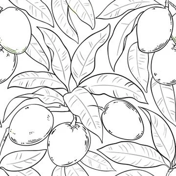 Mango vector pattern Stock Illustration