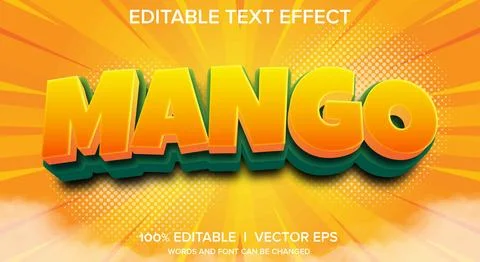 Mango vector text effect with modern style design Stock Illustration