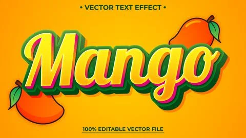 Mango vector text effect with modern style design, usable for logo or compa.. Stock Illustration