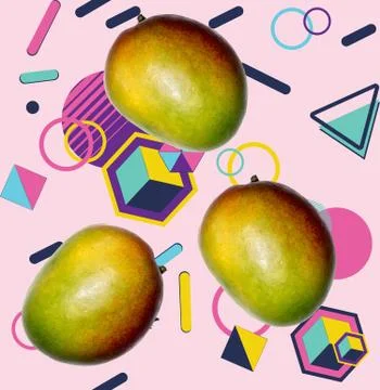 Mango vintage geometric patterns 스톡 일러스트