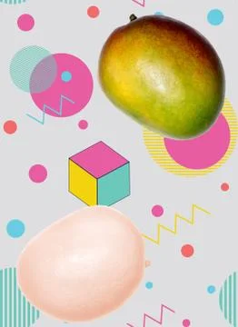 Mango vintage geometric patterns 스톡 일러스트