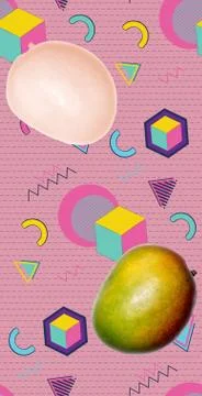 Mango vintage geometric patterns 스톡 일러스트
