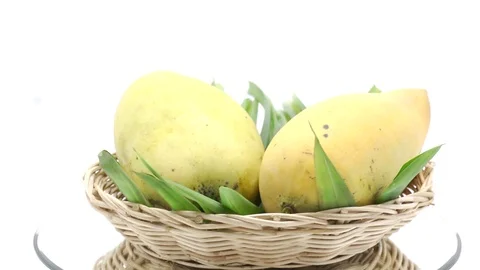 Mango on white back ground rotating Stock Footage 118115641
