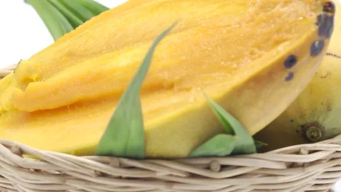 Mango on white back ground rotating Stock Footage 118115701