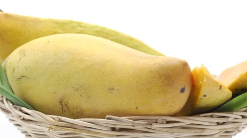 Mango on white back ground rotating Stock Footage 118115711