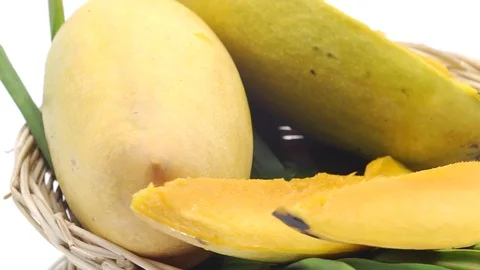 Mango on white back ground rotating Stock Footage 118115731