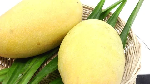 Mango on white background rotating Stock Footage 118115620